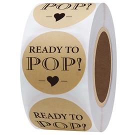 Hycodest Ready to Pop Stickers for Popcorn 1.5 inch Easy to Peel and Stick Baby Shower Stickers Girl or Boy, 500 Stickers