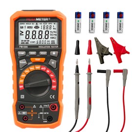 Digital Megohmmeter Insulation Resistance Tester 1000V AC/DC for Electrical Appliances, Insulation Resistance up to 100GΩ, with PI/DAR, Frequency and Low Voltage Test, with LCD Display PM1508