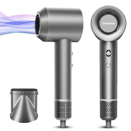 Oushome Hair Dryer, 150,000 RPM High-Speed Blow Dryer for Fast Drying, 500 Millions Negative Ionic Hair Dryer, Low Noise Thermo-Control Hair Dryer with Magnetic Concentrator Nozzle for Home, Travel