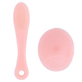 2 Limpiadores Faciales, Limpiador Facial de Silicona y Cepillo Masajeador, Cepillo de Limpieza Facial Manual, Alfombrilla de Mano, Almohadilla de Limp