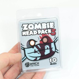 BrickTactical Zombie Head Pack V3 for Minifigures  x10 Light Bluish Grey Heads