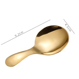 JIHUOO 6 Pieces Small Stainless Steel Salt Spoons Tea Spoons Sugar Spoon Spoon with Short Handle for Jam Jars Spices Coffee Golden