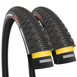 Fincci Pair Reflective 700 x 38c 40-622 Gravel Tyres with 1mm Antipuncture Protection – Pack of 2, Ideal for Electric, Road, MTB, and Hybrid Bikes