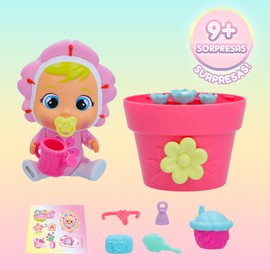 CRY BABIES MAGIC TEARS Happy Flowers | Mini Cry Baby Surprise Doll with 9 Accessories, Real Tears and Smells Like Flowers | Doll for Girls and Boys +3 Years Old