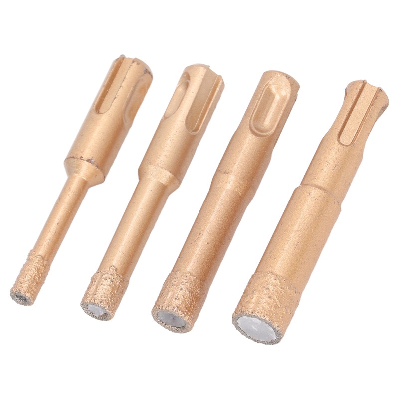 4PCS Brazed Hole Saw Kit Triangle Shank Tile Hole Opener