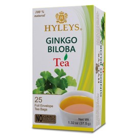 Hyleys Tea Natural Ginkgo Biloba Green Tea - Citrus Enhanced Herbal Blend - 100% Natural, Sugar-Free, Gluten-Free, Non-GMO - 25 Tea Bags (12 Pack - 300 Tea Bags Total)
