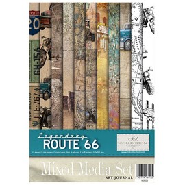 ITD Collection -Scrapbooking Package A4 Accessories Decoupage Set Scrapbook Paper Set with Parchment Paper Size 210 x 297 mm (MS025 - HS Code 48021000), Legendary Route 66