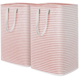Lifewit 2-Pack 80L Laundry Hamper Large Collapsible Laundry Baskets, Freestanding Waterproof Clothes Hamper with Easy Carry Handles in Laundry Room Bedroom Bathroom College Dorm for Adults, Pink