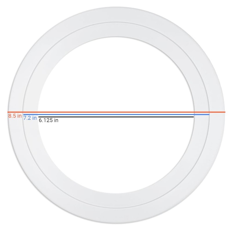6 Inch Recessed Light Goof Rings, Beveled Design for Canless