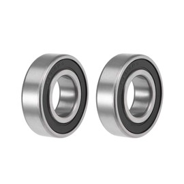 sourcing map Deep Groove Ball Bearings 6205-2RS Z2 Double Sealed Carbon Steel 25 mm x 52 mm x 15 mm Pack of 2