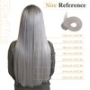 Elailite Real Hair Clip-In Extensions, 8 Wefts, Grey, Straight, Real