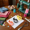 3Pcs Multicolour Plastic Thimble Sewing Ring,Thread Cutter Rings Finger Blade