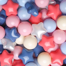 TRENDPLAY Star Ball Pit Balls 200 for Toddlers Ball Pits -Ball Pit Balls Shapes Safe and Fun Playtime - Stimulate Sensory Exploration Today, Gradient Pink+Gradient Blue Star Balls