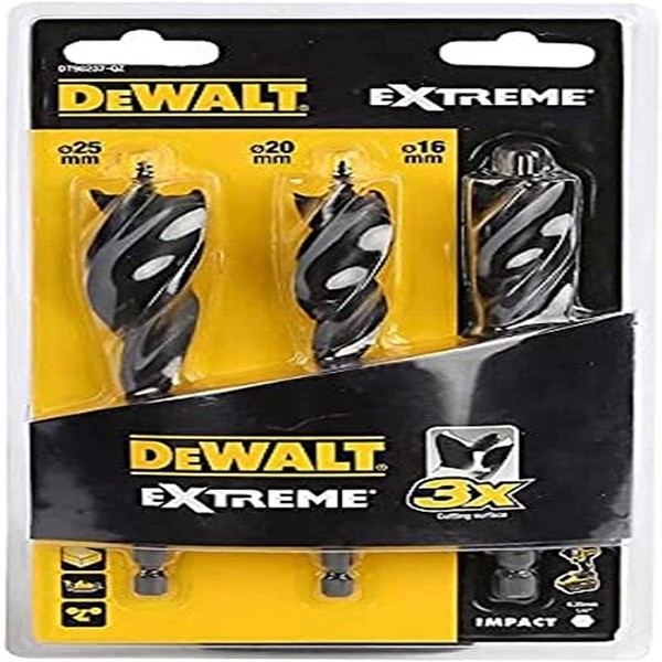 DEWALT DT90237 Juego de brocas de impacto autoalimentables Tri Flauta