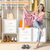 DAOUTIME 2-Pack Stackable Storage Drawers (4 Drawers Total), White Closet
