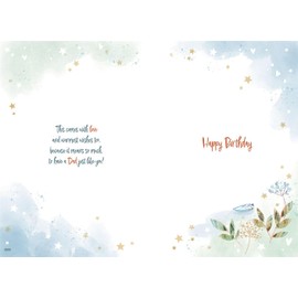 IC&G Dad Birthday Card - Happy Birthday Card with Dog and Sailing Coastal Scene with Foil Details - Birthday Card for Men