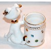 Porcelain Puppy Dog Wearing a Tie Kitchen Toothpick Holder