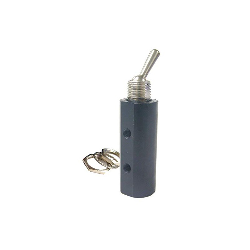 Pneumadyne Inc 2.95"L Aluminum/Brass Detented Toggle 4-Way, 2 Position Toggle