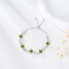 LELOUCHY Infinity Square Cut Peridot Green Birthstone Bracelet 925 Sterling