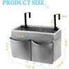 Frjjthchy Bedside Storage Organizer 5 Pockets with 4 Hooks Hanging