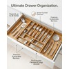 GAMYPET Expandable Bamboo Silverware Drawer Organizer – Adjustable 33" Wide