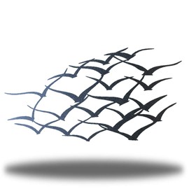 Riverside Designs Flock of Birds Metal Art Steel Wall Decor (24", Black)