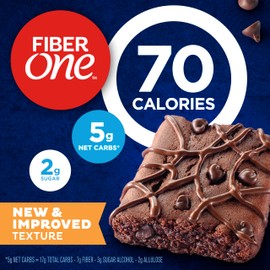 Fiber One 70 Calorie Brownies, Chocolate Fudge Snack Bars, 6 Ct, 5.34 oz
