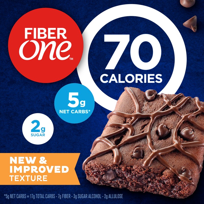 Fiber One 70 Calorie Brownies, Chocolate Fudge Snack Bars, 6