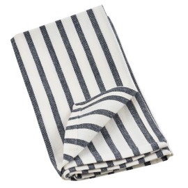 Saro Lifestyle Striped Design Cotton Table Napkin (Set of 4), 20", Navy Blue