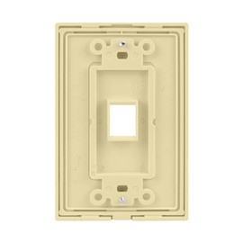 1-Port Keystone Screwless Wall Plate, Ivory