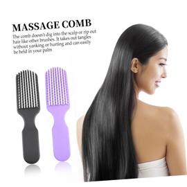 TOVINANNA 2pcs Scalp Massage Hair Brush Detangling Comb for Wet Dry Curly Hair Gentle Scalp Care Ergonomic Design Black and Purple