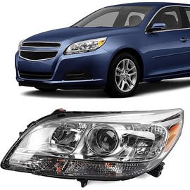 FIONE - For Chevy Malibu Headlight Assembly 2013-2015 Projector 2016 Limited Replacement Halogen Headlamp Left Driver Side 23294939 25919067 GM2502362