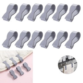 12 Sets of Quilt Fixing Clips, Duvet Clips, Non-Slip Quilt Holder Clips, Reusable Duvet Fasteners, Suitable for Bed Sheet and Duvet Cover, Quilt, Cushions, Curtains(Grey)