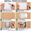 Cat Door with Clear Swing Flap & Brush Seal, 4-Way
