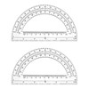 2 Pack Plastic Protractor, 6 Inch Math Protractors Clear Protractors