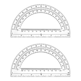 2 Pack Plastic Protractor, 6 Inch Math Protractors Clear Protractors Plastic Math Protractor Ruler 180 Degrees Angle Measurement for Geometry Classroom Student School Office Supplies