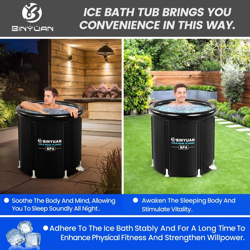 BINYUAN XL Ice Bath Tub for Athletes With Cover 99