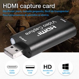 Yostyle Capturadora de Video HDMI a USB 2.0,Convertidor Video Audio Game Capture 1080P 60FPS,Tarjeta de Captura para Transmisión,Transmisión en Vivo, Videoconferencias, Enseñanza, Juegos