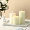 White Pillar Candles Set of 3 - Hand-Poured Unscented Candles,