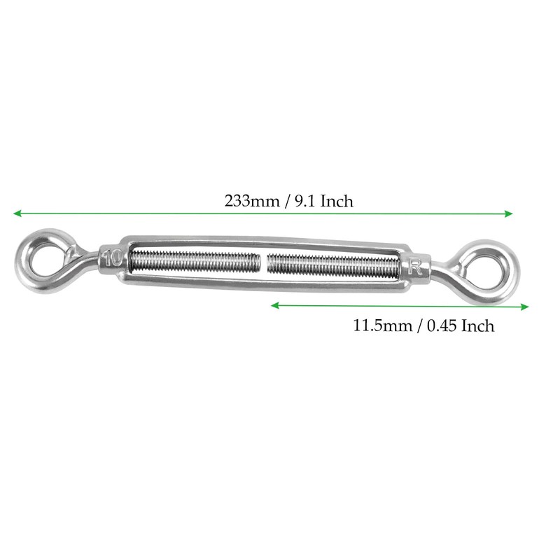 MAHIONG 10 PCS M10 Eye & Eye Turnbuckle, 3/8 Inch
