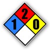 NFPA 704 Diamond 1-2-0-0 Label Decal, 10 inch Vinyl for