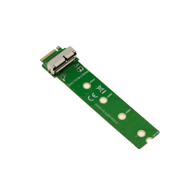 KALEA-INFORMATIQUE Adapter for mounting a Macbook's AHCI 12+16-pin SSD on an M2 NVMe SSD port.