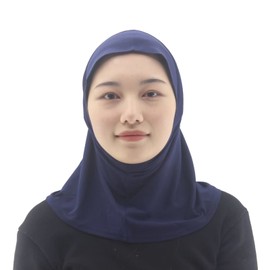 Modest Beauty Muslim Mini Hijab Scarf Islamic One Piece Women's Sport Hijabs, Navy Blue, free size