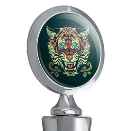 Fierce Snarling Tribal Tiger Oni Wine Bottle Stopper