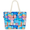 VOID Colourful Squares Beach Bag Shopper 58 x 38 x