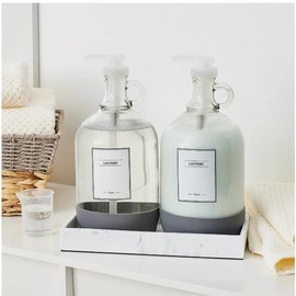 128 fl oz Glass & Resin Laundry Detergent Dispenser Set, Eco-Friendly & Reusable, 4-Piece