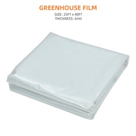 Perbyste 25FT x 40FT Greenhouse Plastic Sheeting Film, Greenhouse Polyethylene Film Cover, 6 Mil Heavy Duty Plastic Sheeting, UV Resistant for Farms, Gardens