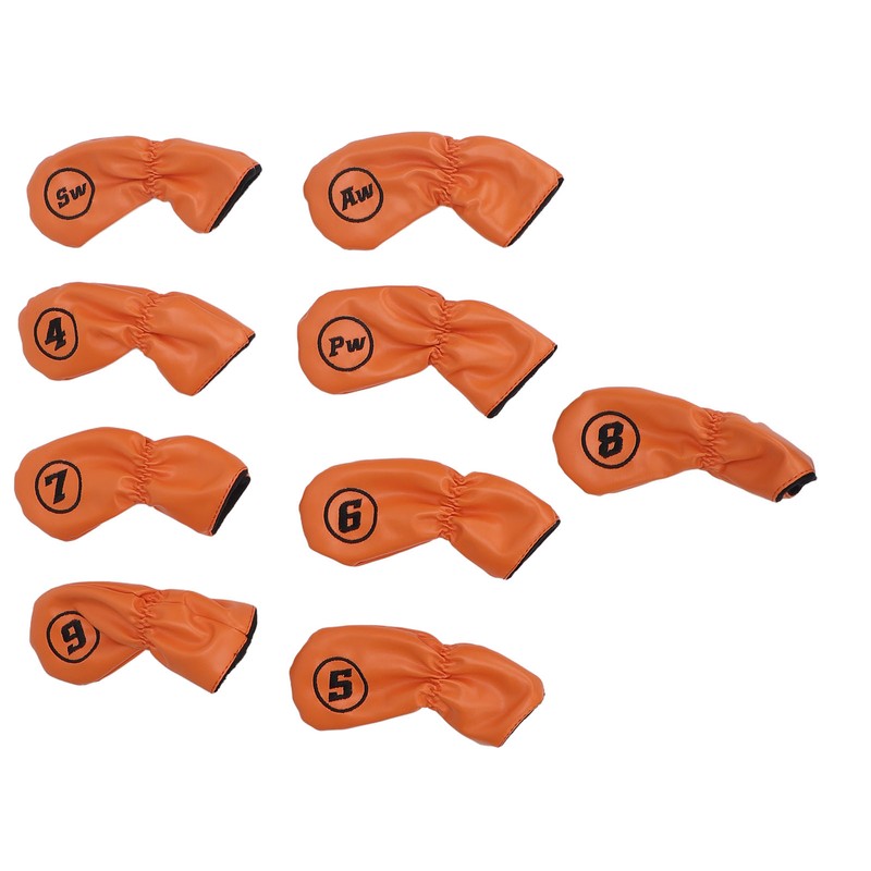 9pcs Golf Club Cover PU Leather Stylish Portable Golf Head