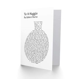 Wee Blue Coo ROBERT BURNS POEM LYRICS TO A HAGGIS SCOTLAND BLANK GREETINGS CARD
