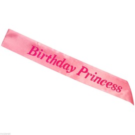 Pink Birthday Princess Sash Girls Night Out Party Decoration Accessory, Fancy Dress by My Planet